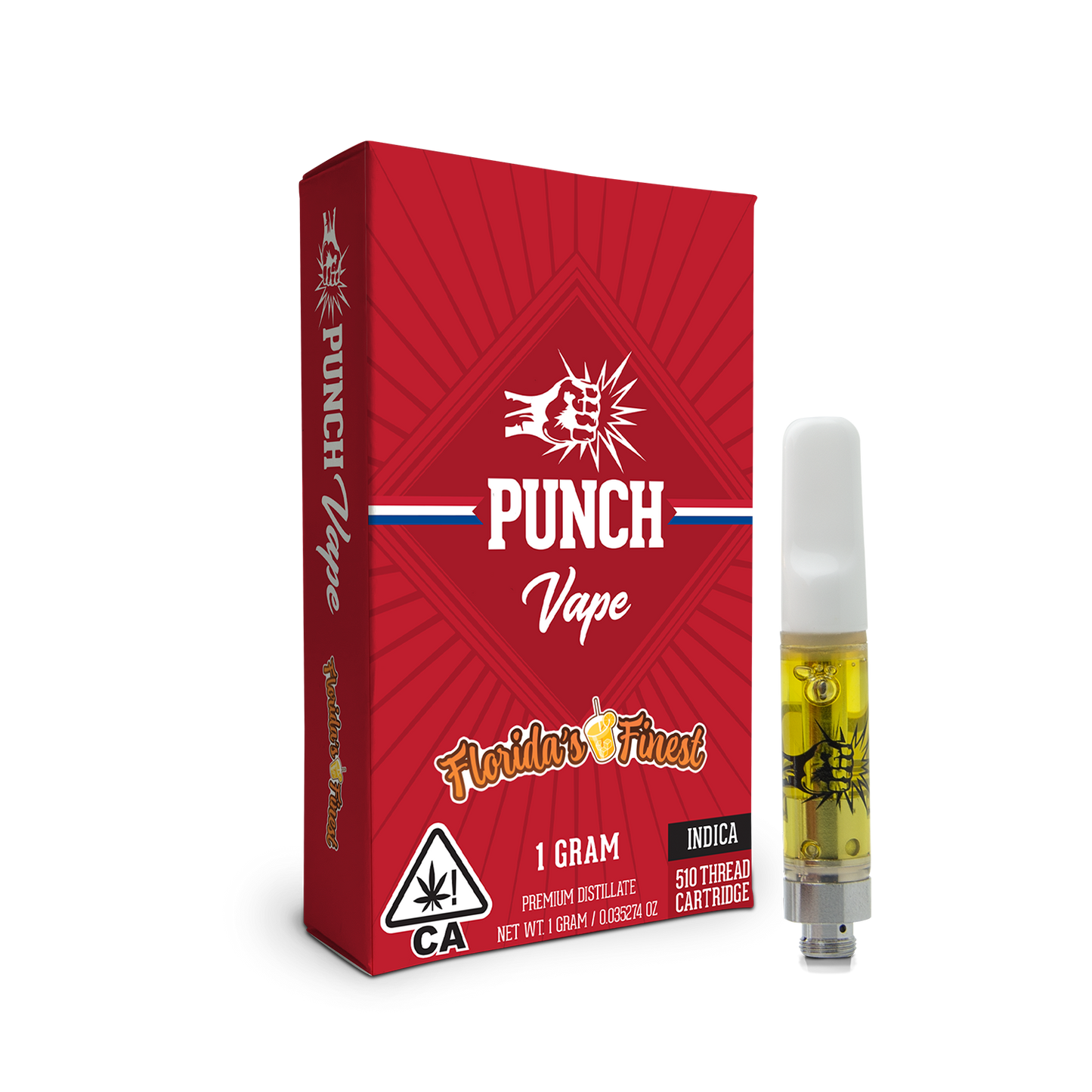 Punch (Indica) Florida's Finest 1g cartridge 85.12%
